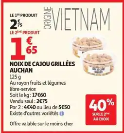 Auchan Noix De Cajou Grillées Auchan offre