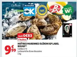 Auchan Huîtres Marennes Oléron Igp Label Rouge offre