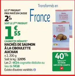 Auchan HACHÉS DE SAUMON À LA CIBOULETTE AUCHAN offre