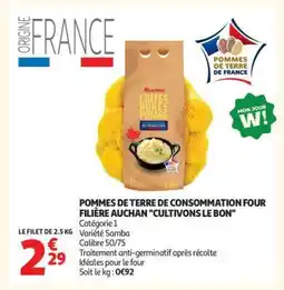 Auchan Pommes De Terre De Consommation Four Filière Auchan Cultivons Le Bon offre
