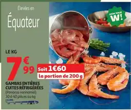 Auchan Gambas Entières Cuites Réfrigérées offre