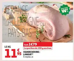 Auchan Viande Bovine : Langue offre