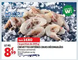 Auchan Crevettes Entières Crues Décongelées offre