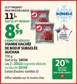 Auchan VIANDE HACHÉE DE BOEUF SURGELÉE AUCHAN offre
