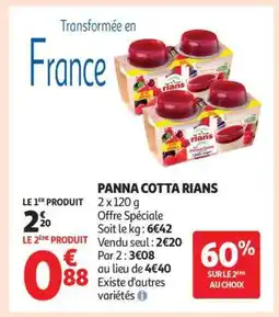Auchan PANNA COTTA RIANS offre