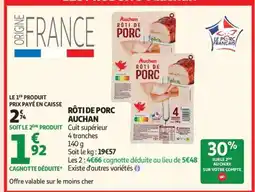 Auchan RÔTI DE PORC AUCHAN offre