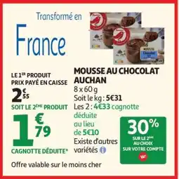 Auchan Mousse au chocolat Auchan offre