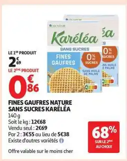 Auchan FINES GAUFRES NATURE SANS SUCRES KARÉLÉA offre