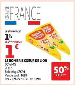 Auchan Le Bon Brie Coeur De Lion offre