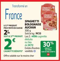 Auchan Spaghetti Bolognaise Auchan offre