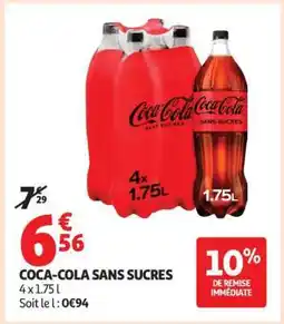 Auchan Coca Cola Sans Sucres offre