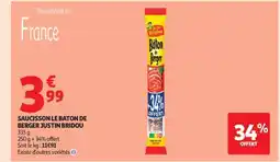 Auchan SAUCISSON LE BATON DE BERGER JUSTIN BRIDOU offre