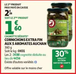 Auchan CORNICHONS EXTRA FIN AUX 5 AROMATES AUCHAN offre