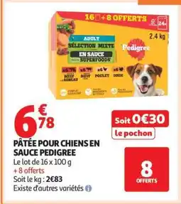 Auchan PÂTÉE POUR CHIENS EN SAUCE PEDIGREE offre