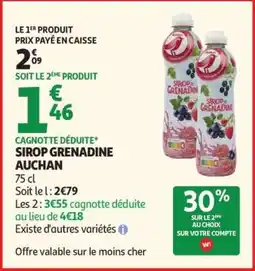 Auchan SIROP GRENADINE AUCHAN offre