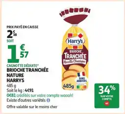 Auchan BRIOCHE TRANCHÉE NATURE HARRYS offre