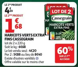 Auchan Haricots Verts Extra-Fins Cassegrain offre