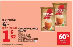 Auchan Cappuccino Soluble Nescafé offre