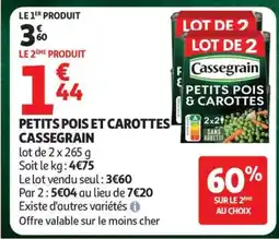 Auchan PETITS POIS ET CAROTTES CASSEGRAIN offre