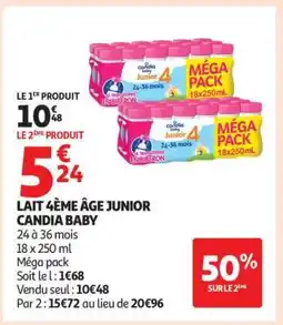 Auchan LAIT 4ÈME ÂGE JUNIOR CANDIA BABY offre