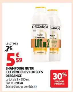 Auchan SHAMPOING NUTRI EXTRÊME CHEVEUX SECS DESSANGE offre