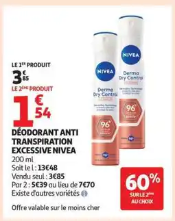 Auchan DÉODORANT ANTI TRANSPIRATION EXCESSIVE NIVEA offre