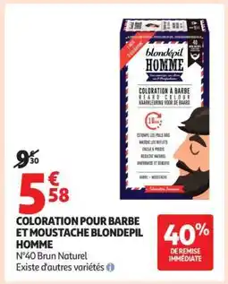 Auchan COLORATION POUR BARBE ET MOUSTACHE BLONDEPIL HOMME offre