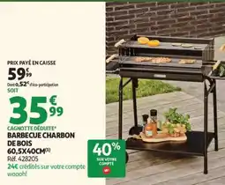 Auchan BARBECUE CHARBON DE BOIS 60,5X40CM offre