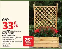 Auchan BAC À FLEURS AVEC TREILLIS offre