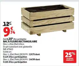 Auchan BAC À FLEURS RECTANGULAIRE offre