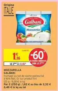 Intermarché Mozzarella Galbani offre