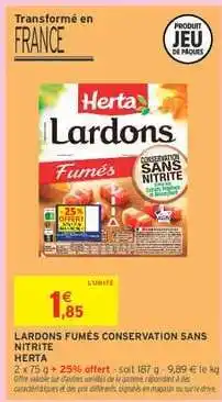 Intermarché Lardons Fumés Conservation Sans Nitrite offre