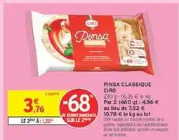 Intermarché PINSA CLASSIQUE CIRO offre