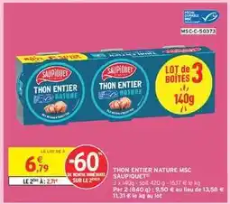 Intermarché Thon Entier Nature Msc Saupiquet offre