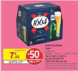 Intermarché Bière Blonde 1664 offre
