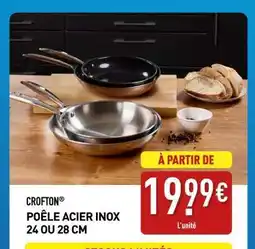 ALDI CROFTON POÊLE ACIER INOX 24 OU 28 CM offre