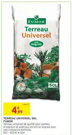 Intermarché TERREAU UNIVERSEL 50L offre