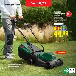 Lidl PARKSIDE Tondeuse à gazon électrique offre