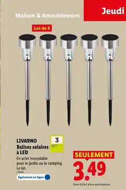Lidl LIVARNO Balises solaires à LED offre