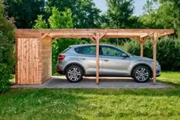 Brico Dépôt Carport bois 3x5 + local bois 3,6m² offre