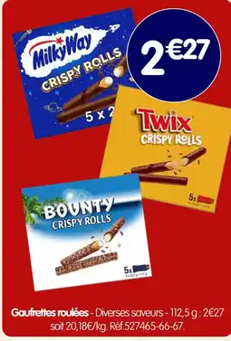 b&m Milky way / bounty / twix gaufrettes roulées offre