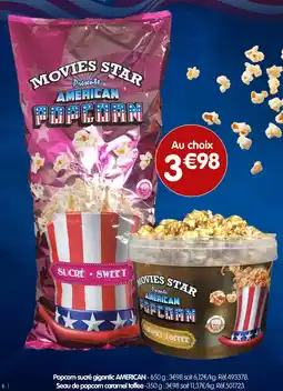 b&m American popcorn sucré gigantic offre