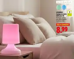 Lidl Livarno lampe de table led sans fil offre