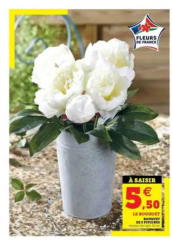Hyper U Bouquet De 5 Pivoines offre