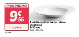 Promocash Promo - assiette à pâtes en porcelaine essentials 30 cm offre