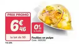 Promocash Promo - feuilles en pulpe offre