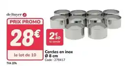 Promocash De buyer - cercles en inox offre