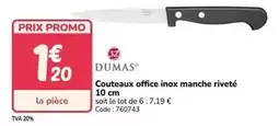 Promocash Promo - couteaux office inox manche riveté offre