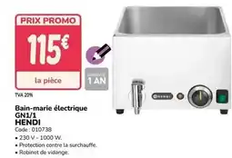 Promocash Promo - bain-marie électrique gn1.4 offre