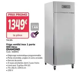Promocash Promo - frigo ventilé inox 1 porte 600 litres offre